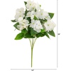 image:imageNearly Natural 14in UV Resistant Artificial Hydrangea Bush IndoorOutdoor  Set of 6White