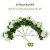 image:imageNearly Natural 14in UV Resistant Artificial Hydrangea Bush IndoorOutdoor  Set of 6White