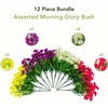 image:imageNearly Natural 14in UV Resistant Artificial Morning Glory Bush IndoorOutdoor  Set of 12Assorted 2