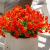 image:imageNearly Natural 14in UV Resistant Artificial Morning Glory Bush IndoorOutdoor  Set of 12Orange