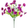 image:imageNearly Natural 14in UV Resistant Artificial Morning Glory Bush IndoorOutdoor  Set of 12Purple
