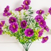image:imageNearly Natural 14in UV Resistant Artificial Morning Glory Bush IndoorOutdoor  Set of 12Purple