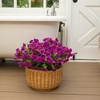 image:imageNearly Natural 14in UV Resistant Artificial Morning Glory Bush IndoorOutdoor  Set of 12Purple