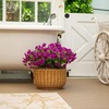 image:imageNearly Natural 14in UV Resistant Artificial Morning Glory Bush IndoorOutdoor  Set of 12Purple