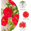 image:imageNearly Natural 14in UV Resistant Artificial Morning Glory Bush IndoorOutdoor  Set of 12Red
