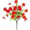 image:imageNearly Natural 14in UV Resistant Artificial Morning Glory Bush IndoorOutdoor  Set of 12Red