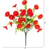image:imageNearly Natural 14in UV Resistant Artificial Morning Glory Bush IndoorOutdoor  Set of 12Red