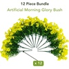 image:imageNearly Natural 14in UV Resistant Artificial Morning Glory Bush IndoorOutdoor  Set of 12Yellow