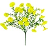 image:imageNearly Natural 14in UV Resistant Artificial Morning Glory Bush IndoorOutdoor  Set of 12Yellow