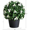 image:imageNearly Natural 15in UV Resistant Artificial Boxwood Gardenia Topiary Plant  IndoorOutdoor