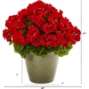 image:imageNearly Natural 17in Geranium Artificial Plant UV Resistant IndoorOutdoorRed