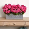 image:imageNearly Natural 18 in Artificial Geranium Plant in Stone Planter Porch DecorBeauty