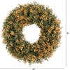 image:imageNearly Natural 18in PreLit Autumn Boxwood Artificial Fall Wreath with 25 Warm White LED Lights