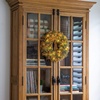 image:imageNearly Natural 18in PreLit Autumn Boxwood Artificial Fall Wreath with 25 Warm White LED Lights