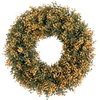 image:imageNearly Natural 18in PreLit Autumn Boxwood Artificial Fall Wreath with 25 Warm White LED Lights