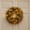 image:imageNearly Natural 18in PreLit Autumn Boxwood Artificial Fall Wreath with 25 Warm White LED Lights