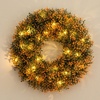 image:imageNearly Natural 18in PreLit Autumn Boxwood Artificial Fall Wreath with 25 Warm White LED Lights