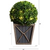 image:imageNearly Natural 18in UV Resistant Artificial Boxwood Ball Topiary with LED Lights in Decorative Planter IndoorOutdoor