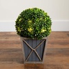 image:imageNearly Natural 18in UV Resistant Artificial Boxwood Ball Topiary with LED Lights in Decorative Planter IndoorOutdoor
