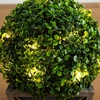 image:imageNearly Natural 18in UV Resistant Artificial Boxwood Ball Topiary with LED Lights in Decorative Planter IndoorOutdoor