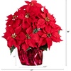 image:imageNearly Natural 19 in Artificial Lush Red Poinsettia in Wrapped Planter