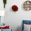 image:imageNearly Natural 19 in UVResistant Artificial Geranium Bush Set of 3Red