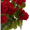 image:imageNearly Natural 19 in UVResistant Artificial Geranium Bush Set of 3Red