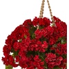 image:imageNearly Natural 19in Geranium Hanging Basket Artificial Plant UV Resistant IndoorOutdoor