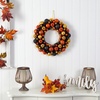 image:imageNearly Natural 19in Halloween Shatterproof JackoLantern Pumpkin Ornament Wreath