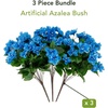 image:imageNearly Natural 19in UV Resistant Artificial Azalea Bush IndoorOutdoor  Set of 3Blue