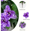 image:imageNearly Natural 19in UV Resistant Artificial Azalea Bush IndoorOutdoor  Set of 3Purple