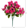 image:imageNearly Natural 19in UV Resistant Artificial Bougainvillea Bush IndoorOutdoor  Set of 4Pink