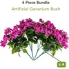 image:imageNearly Natural 19in UV Resistant Artificial Bougainvillea Bush IndoorOutdoor  Set of 4Purple