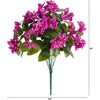 image:imageNearly Natural 19in UV Resistant Artificial Bougainvillea Bush IndoorOutdoor  Set of 4Purple