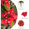 image:imageNearly Natural 19in UV Resistant Artificial Bougainvillea Bush IndoorOutdoor  Set of 4Red