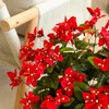 image:imageNearly Natural 19in UV Resistant Artificial Bougainvillea Bush IndoorOutdoor  Set of 4Red