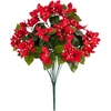image:imageNearly Natural 19in UV Resistant Artificial Bougainvillea Bush IndoorOutdoor  Set of 4Red
