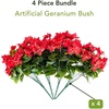 image:imageNearly Natural 19in UV Resistant Artificial Bougainvillea Bush IndoorOutdoor  Set of 4Red