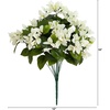 image:imageNearly Natural 19in UV Resistant Artificial Bougainvillea Bush IndoorOutdoor  Set of 4White