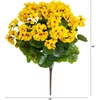 image:imageNearly Natural 19in UV Resistant Artificial Geranium Bush IndoorOutdoor  Set of 3