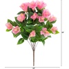 image:imageNearly Natural 19in UV Resistant Artificial Hibiscus Bush IndoorOutdoor  Set of 3Pink