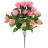 image:imageNearly Natural 19in UV Resistant Artificial Hibiscus Bush IndoorOutdoor  Set of 3Pink