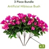 image:imageNearly Natural 19in UV Resistant Artificial Hibiscus Bush IndoorOutdoor  Set of 3Purple