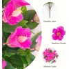image:imageNearly Natural 19in UV Resistant Artificial Hibiscus Bush IndoorOutdoor  Set of 3Purple