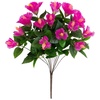 image:imageNearly Natural 19in UV Resistant Artificial Hibiscus Bush IndoorOutdoor  Set of 3Purple