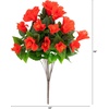 image:imageNearly Natural 19in UV Resistant Artificial Hibiscus Bush IndoorOutdoor  Set of 3Red