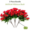 image:imageNearly Natural 19in UV Resistant Artificial Hibiscus Bush IndoorOutdoor  Set of 3Red