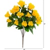 image:imageNearly Natural 19in UV Resistant Artificial Hibiscus Bush IndoorOutdoor  Set of 3Yellow