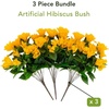 image:imageNearly Natural 19in UV Resistant Artificial Hibiscus Bush IndoorOutdoor  Set of 3Yellow
