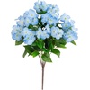 image:imageNearly Natural 19in UV Resistant Artificial Hydrangea Bush IndoorOutdoor  Set of 3Blue